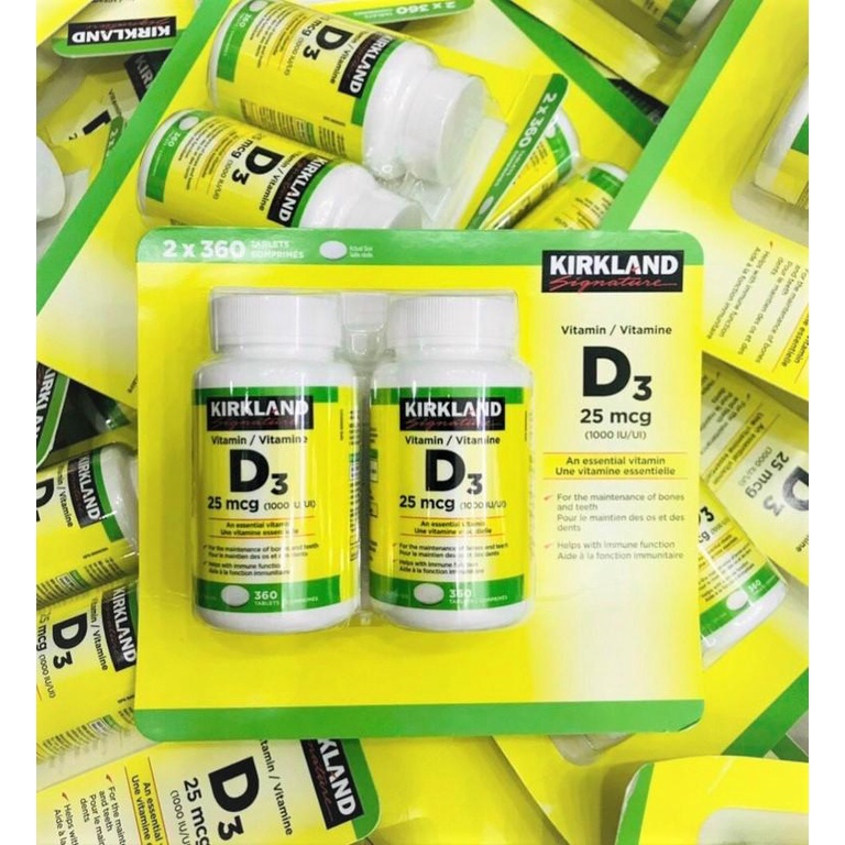 Vitamin D3 kirkland 25mcg - Set 2 hộp