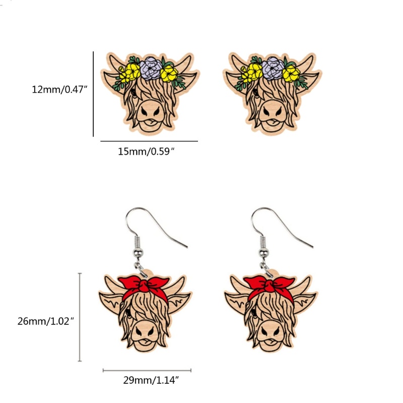 Youyo Khuyên Tai Hình Bò Nông Trại Yak Yak Cao Cấp
