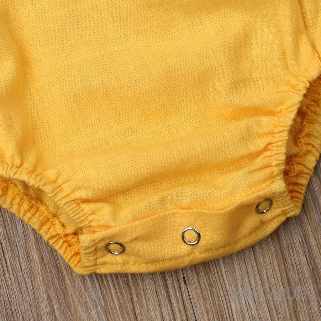 Bộ Áo Liền Quần Hai Dây Bằng Vải Cotton Màu Trơn Họa Tiết Kẻ Sọc Kèm Nút Thời Trang Dành Cho Bé 0-3 Tuổi