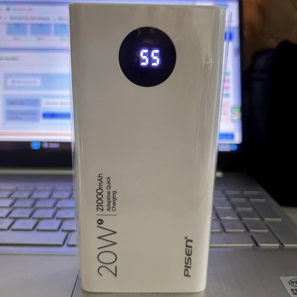 Pin sạc dự phòng 21000mAh 20W Pisen TS-D298 2 USB QC3.0 TypeC PD 20W hiển thị LED