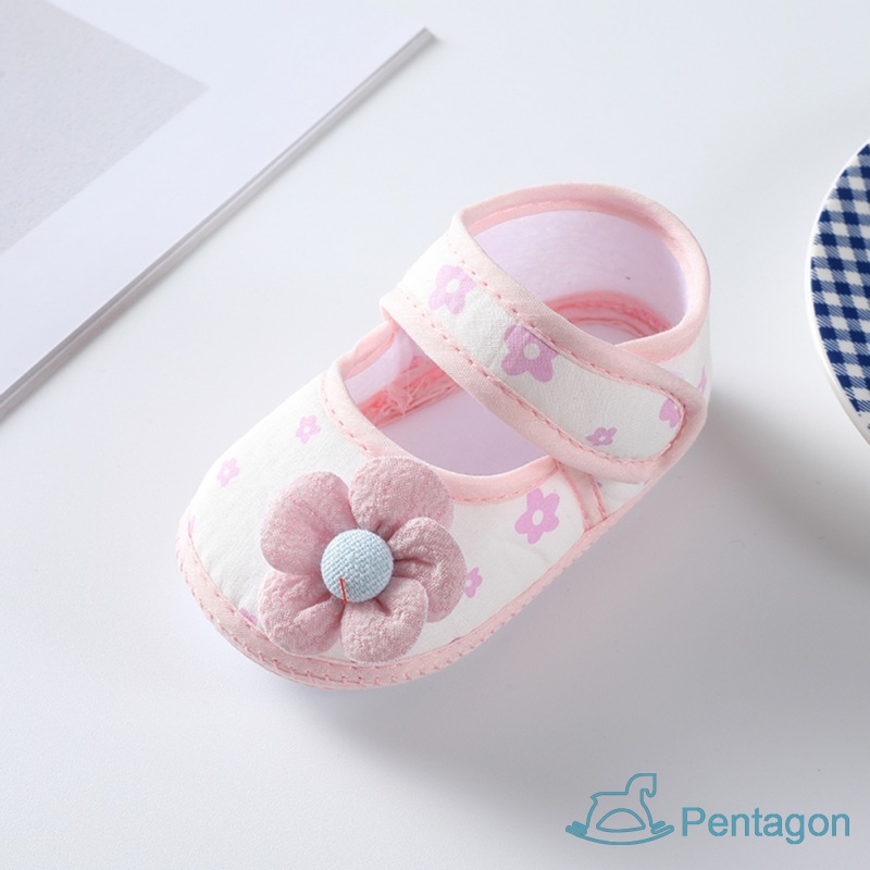 Giày Công Chúa Mùa Hè Bằng Vải Bạt Có Băng Đô Ngọt Ngào Cho Bé Gái Sơ Sinh Tập Đi