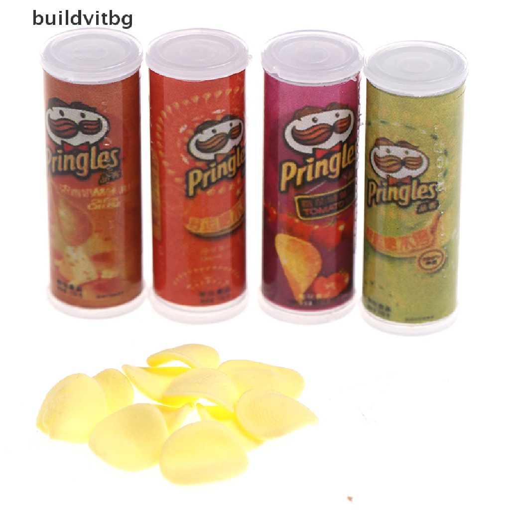 Set 4 Mô Hình Chai Khoai Tây Chiên Tỉ Lệ 1: 12 Dùng Để Trang Trí Nhà Búp Bê