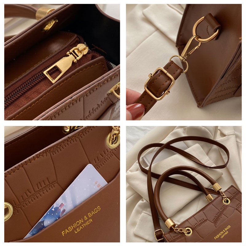 MISCHA Túi Đeo Chéo Vai Hình Vuông Nhỏ Màu Trơn Đơn Giản Thời Trang Hàn Quốc Cho Nữ