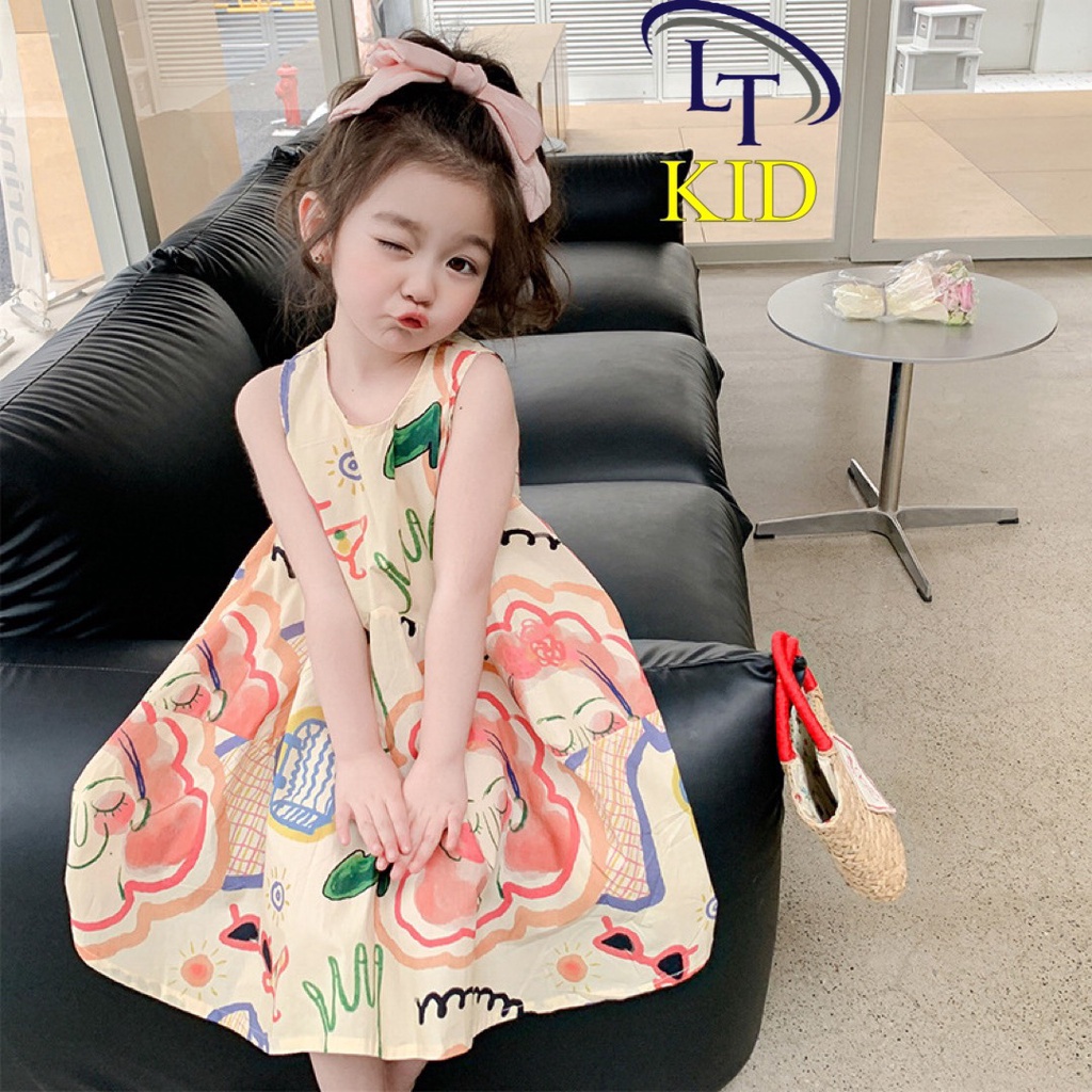 Đầm BEAR LEADER sát nách phong cách mùa hè mới xinh xắn dành cho bé gái 8-20kg