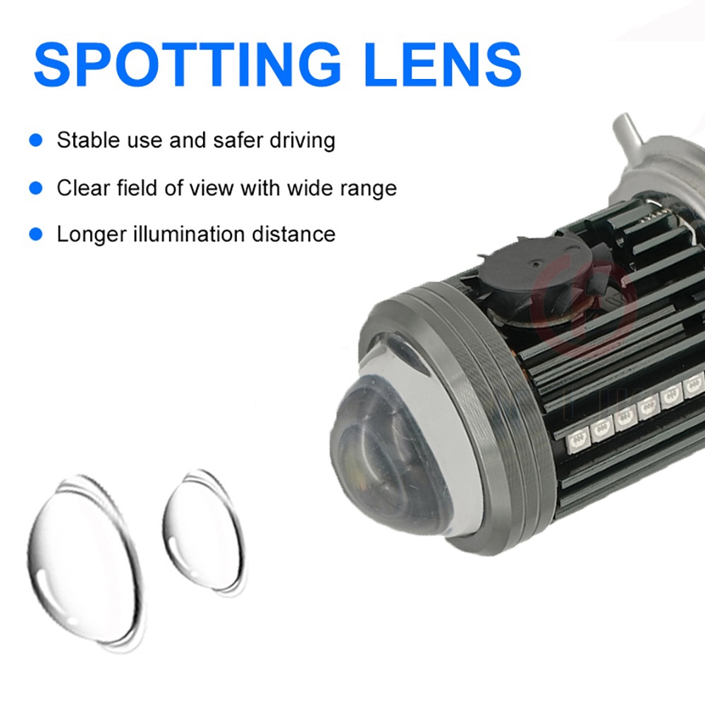 Đèn Pha LED H4 HS1 H6 BA20D Hi / Lo Kèm Quạt Làm Mát Cho Xe Máy
