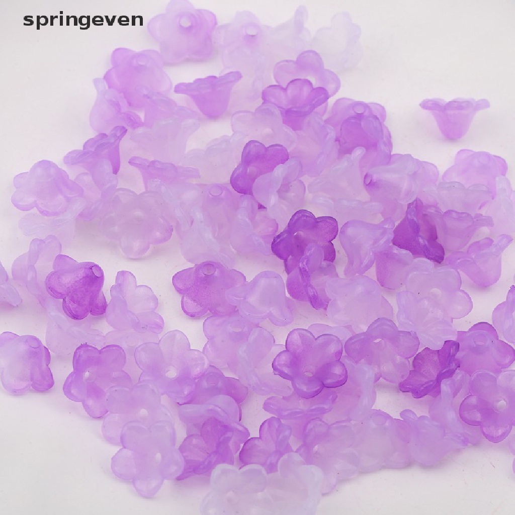 Bộ 100 Hạt Pha Lê Hình Bông Hoa 12mm Dùng Làm Trang Sức Thủ Công DIY