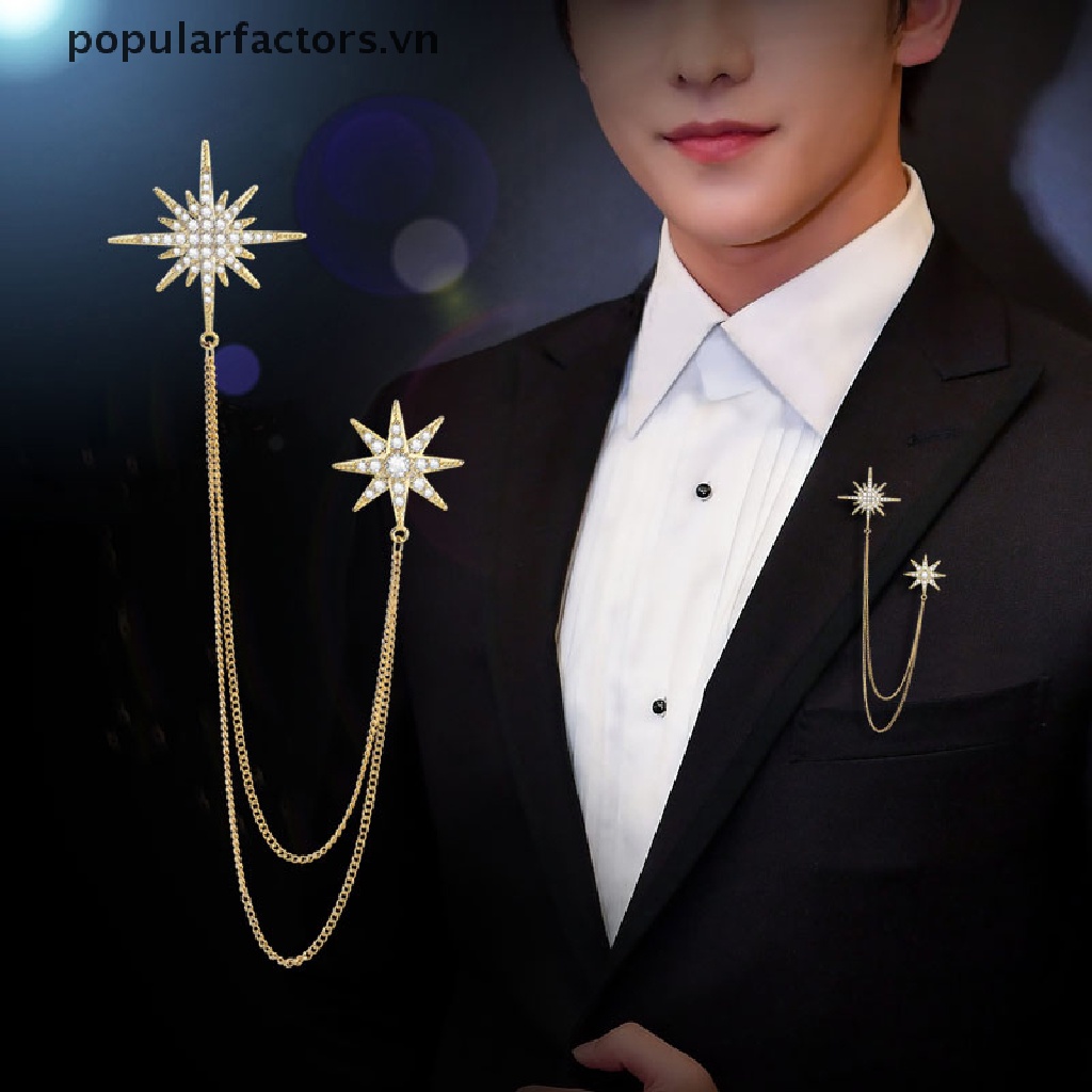 Ghim Cài Áo Hình Ngôi Sao Đính Đá Thời Trang Cho Nam Nữ