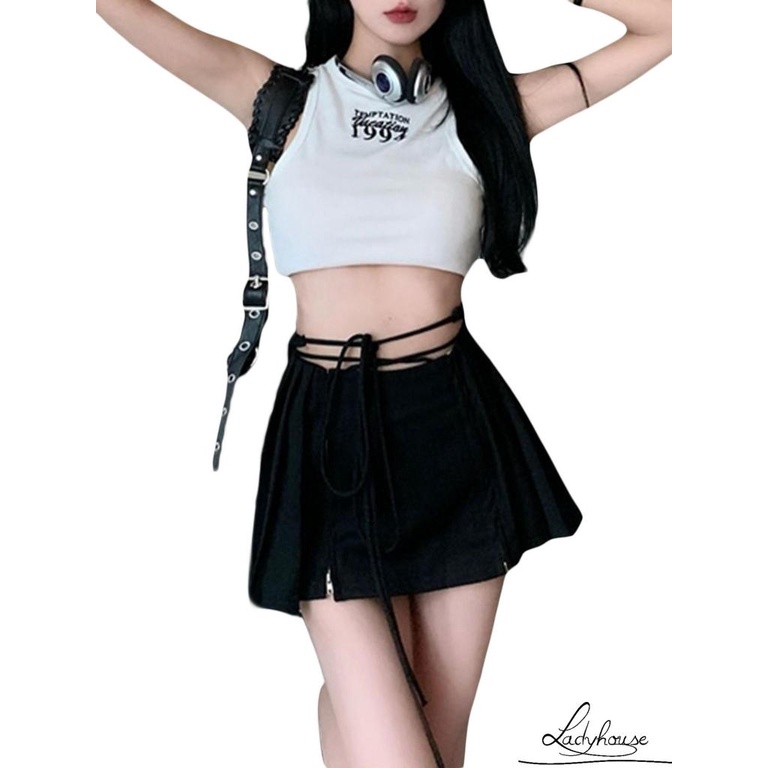 Chân Váy Chữ A Mini Lưng Thấp Màu Sắc Đơn Giản Thời Trang Mùa Hè Cho Nữ