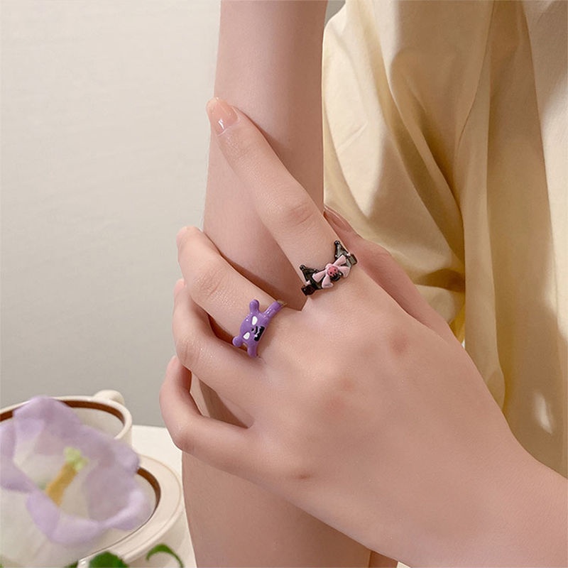 Nhẫn Hở Hình Kuromi Baku Dễ Thương Độc Đáo Thời Trang Cho Cặp Đôi