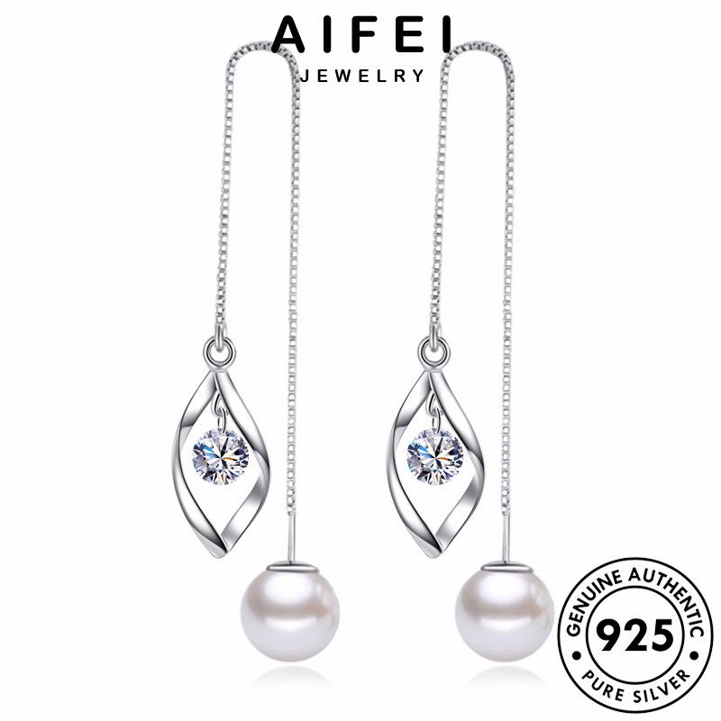 AIFEI JEWELRY nước nữ Thời chất nguyên khuyên bản trang kiện giọt thật quốc ngọc 925 tai bông bạc phụ sức trai khí hàn thời tua xỏ tròn vành E614