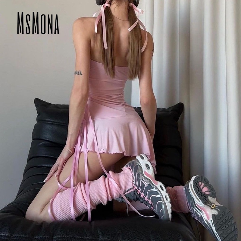 Đầm Ôm Không Tay Hở Vai Màu Tương Phản Thời Trang 2023 Dành Cho Nữ