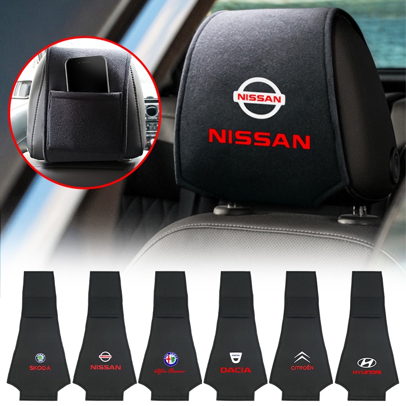 1 Vỏ Gối Tựa Lưng Cho Ghế Ngồi Xe Hơi Chất Liệu Cotton In Logo Xe Hơi