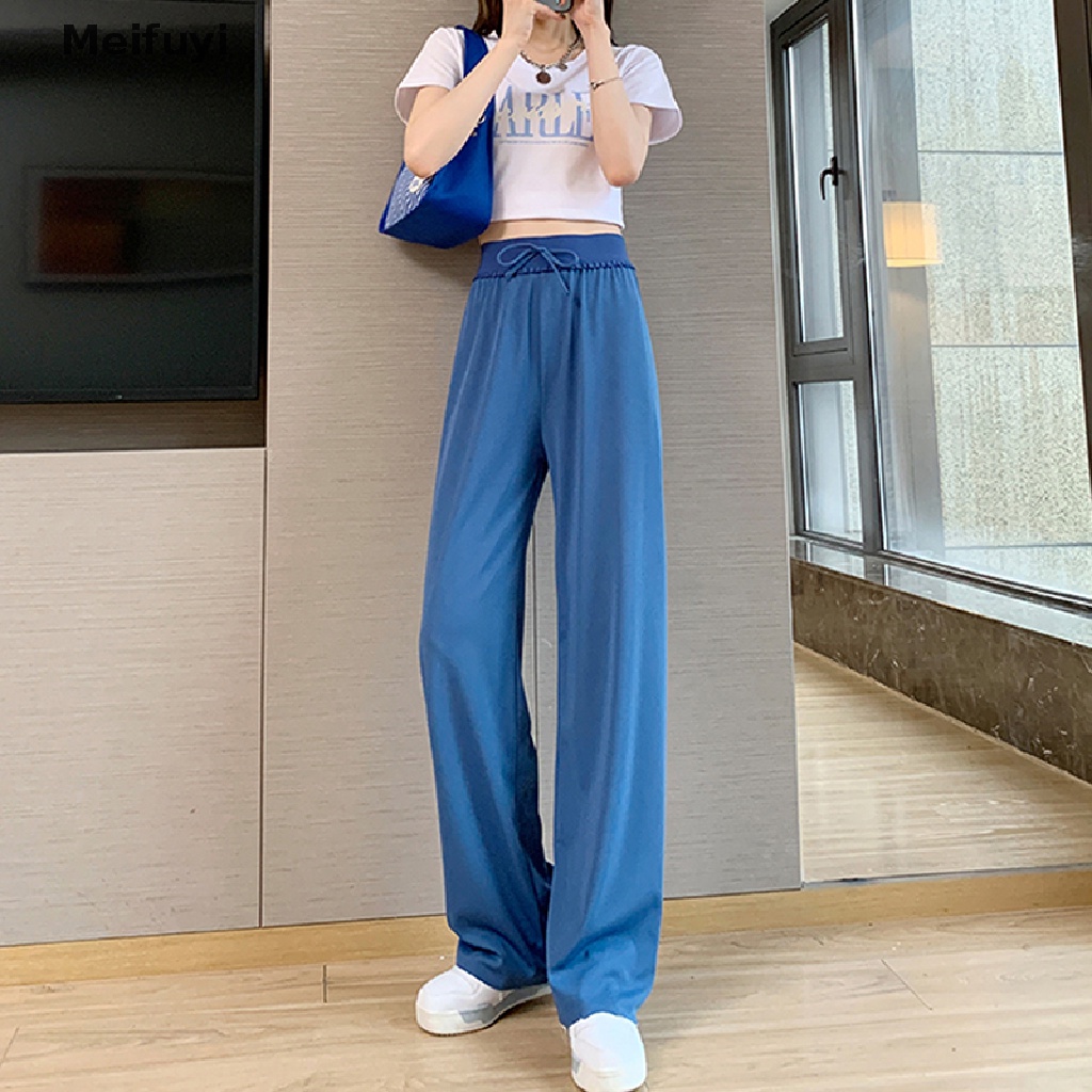 Quần Dài Ống Rộng Lưng Thun Cài Nút Thời Trang Mùa Hè 2023