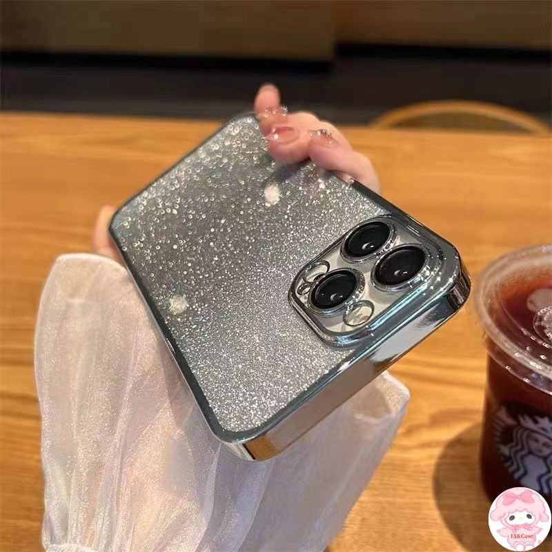 Ốp Điện Thoại TPU Mềm Mạ Màu Gradient Lấp Lánh Cho Iphone14 13 12 11Pro Max XR 7 8 Plus