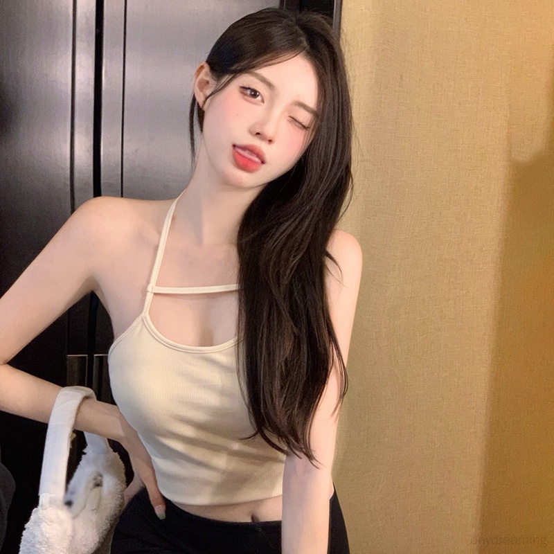 Áo Croptop Áo Tank Top Không Tay Màu Sắc Trơn Phong Cách Hàn Quốc Cho Nữ