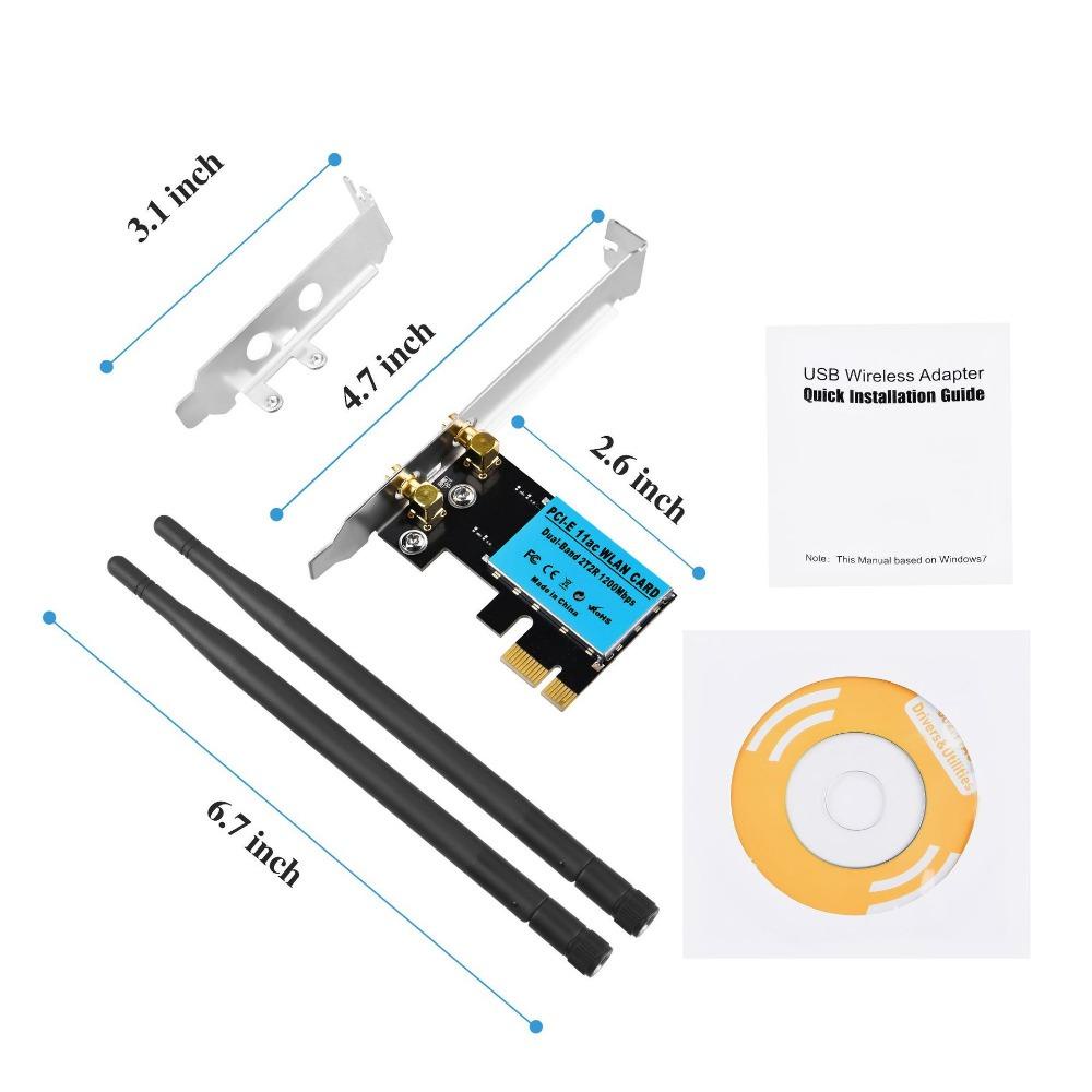 Thẻ WiFi Băng Tần Kép Không Dây Cho Máy Tính Để Bàn