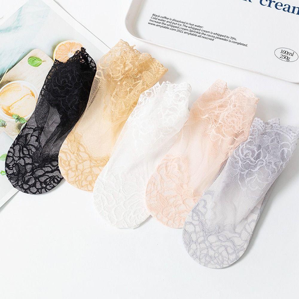 Vớ Thuyền Vải Ren Tàng Hình Chống Trượt Cho Nữ