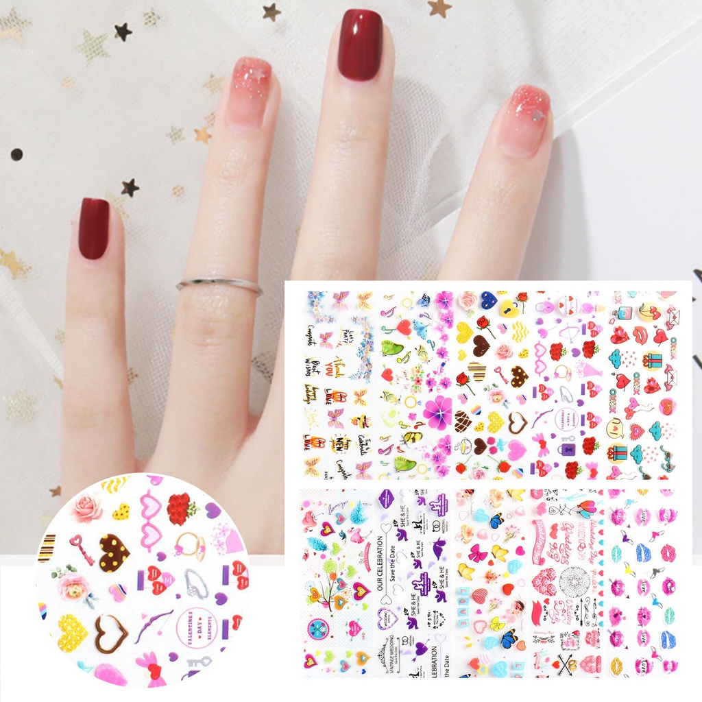 Set 10 Miếng Dán Trang Trí Móng Tay DIY Họa Tiết Bầu Trời Sao Trọng Lượng Nhẹ Dành Cho Nữ