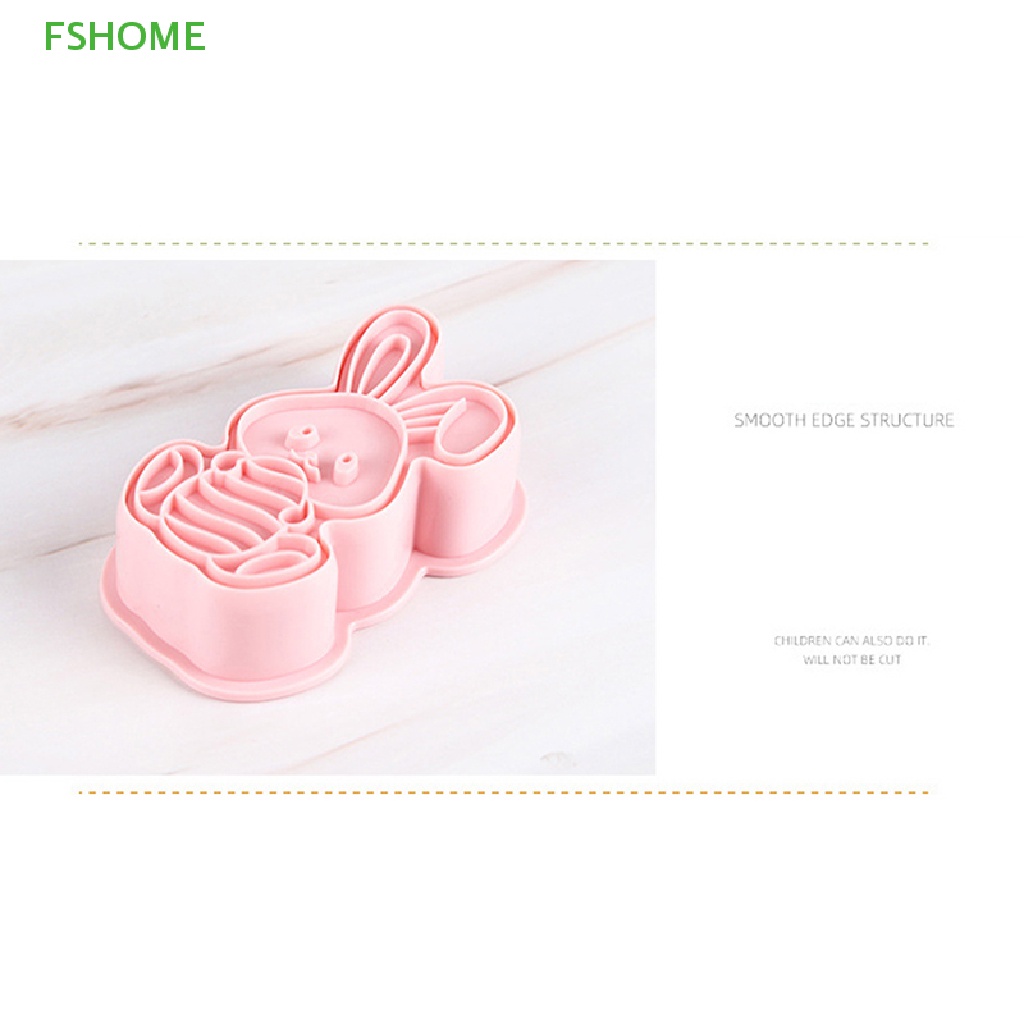 Bộ 6 Khuôn Nhựa Làm Bánh Quy Hình Thỏ Phục Sinh Xinh Xắn Mới