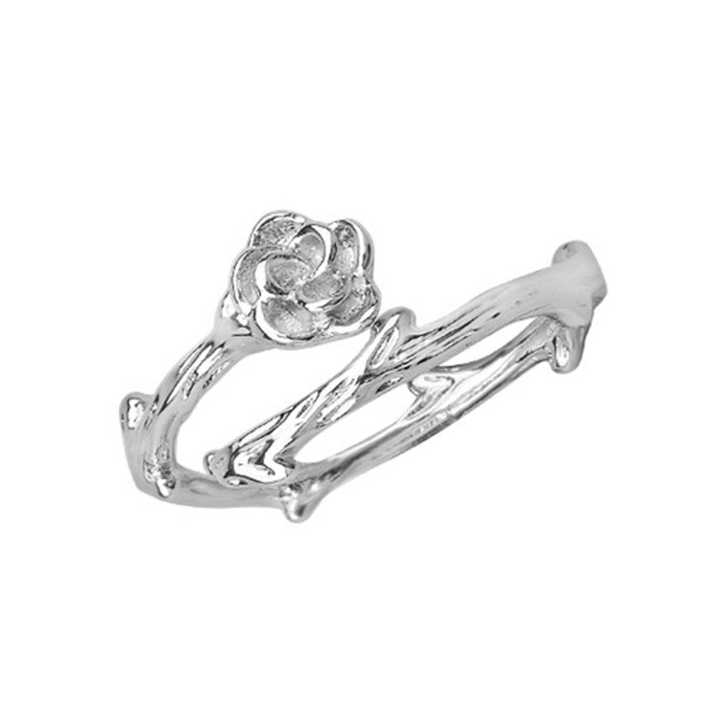 Nhẫn Hở Hình Hoa Hồng Bằng Kim Loại Màu Sắc Lấp Lánh Tùy Chỉnh Tiện Dụng