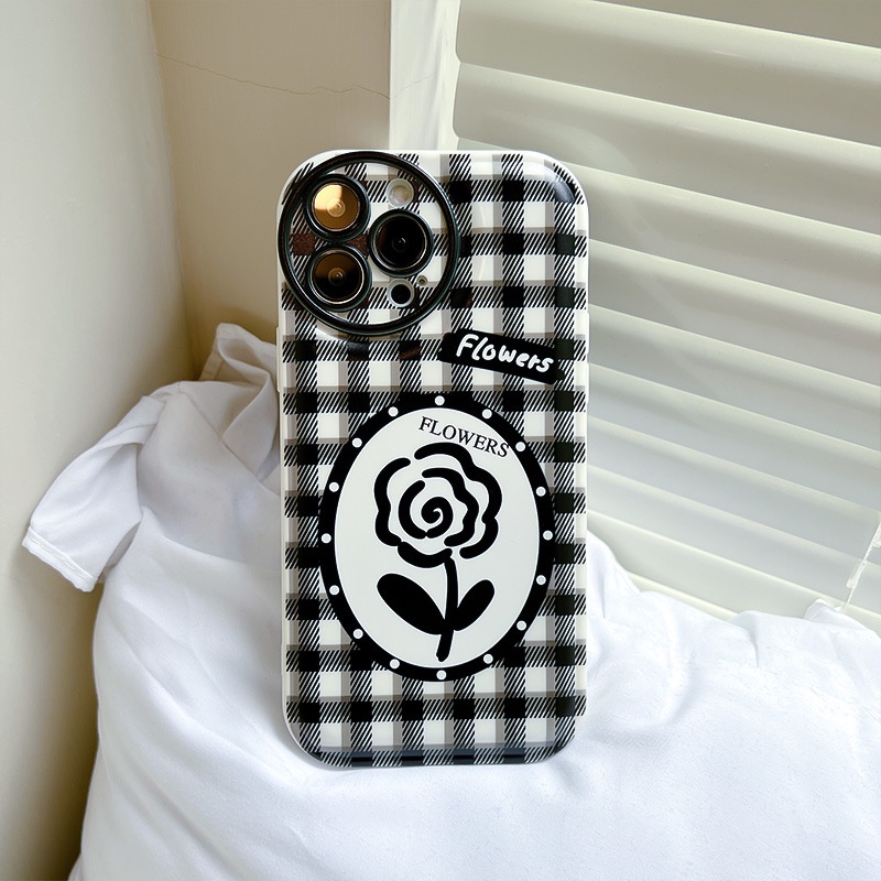 Ốp Điện Thoại Cho Vivo X90 X90Pro X80Pro X70 X70Pro X60 X60PRO X50 X30 X27 S15 X50PRO S15PRO S15E S12 S12PRO S10 S9 S9E S7 S7E Y77 Y76S Y70S Y53S 312021 512020 Ốp Điện Thoại Họa Tiết Kẻ Ô Hoa Cho 52s Y17 15 12 11