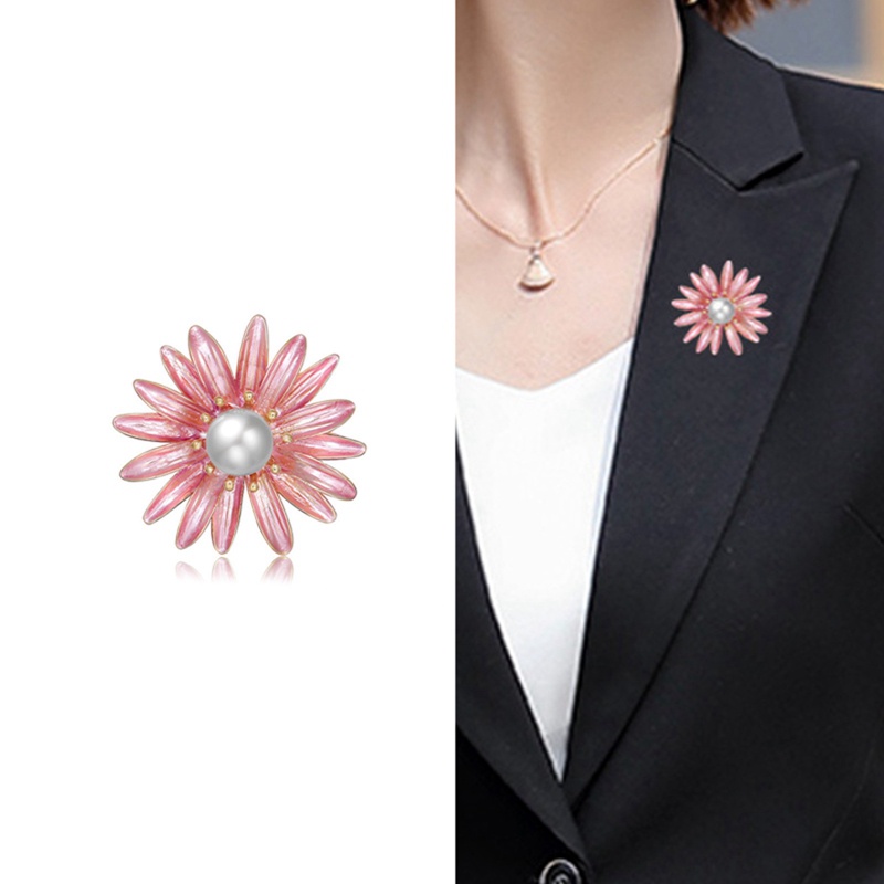 Ghim Cài Áo Hình Hoa Hướng Dương / Hoa Cúc Khô Tráng Men Thời Trang Cho Nữ