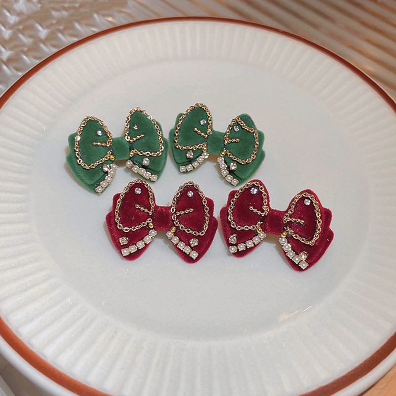 Đôi Khuyên Tai Hình Học Đính Nơ Thời Trang Cho Nữ