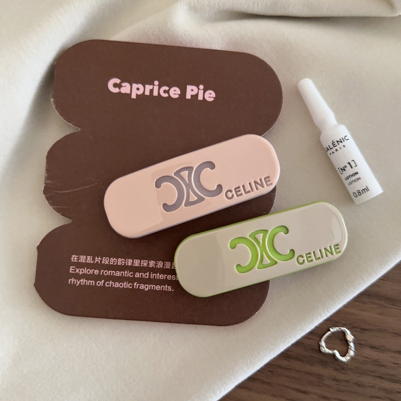 Kẹp Tóc Họa Tiết Hình Học Oval In Chữ Cao Cấp Thời Trang