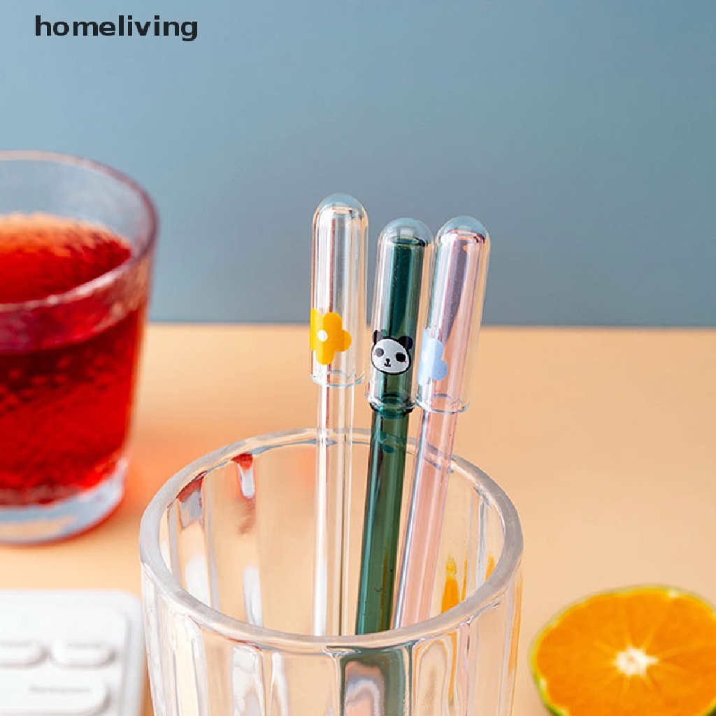 Nắp Ống Hút Thủy Tinh Trong Suốt Tái Sử Dụng Được Họa Tiết Hoạt Hình