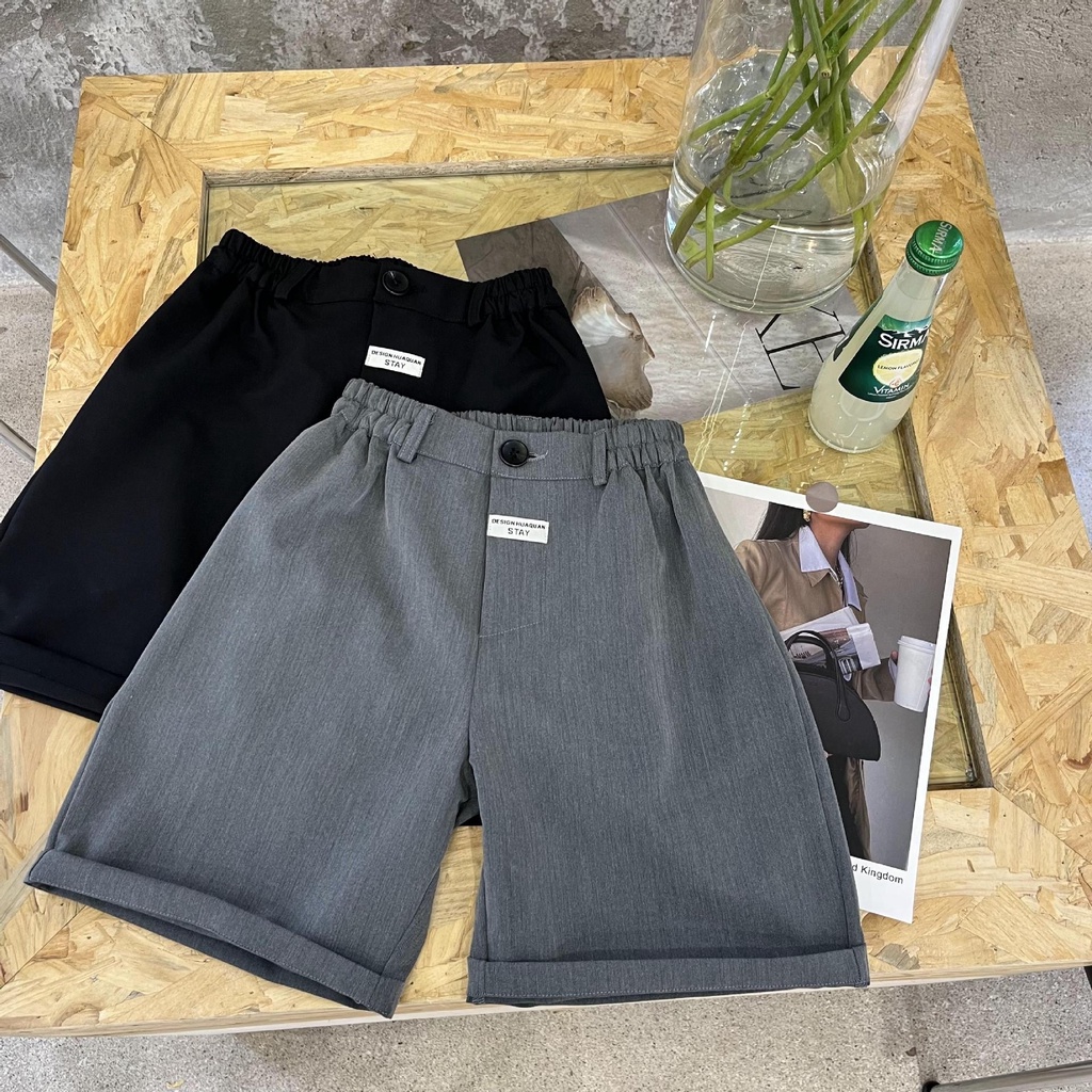 Quần short âu vải trơn QB555 sz 90-140, quần short thời trang cho bé mùa hè