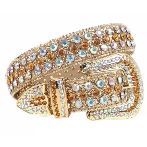 Thắt Lưng Dây Ruy Băng Đính Đá Kim Cương Ngọc Trai acrylic Phong Cách punk Cho Nữ