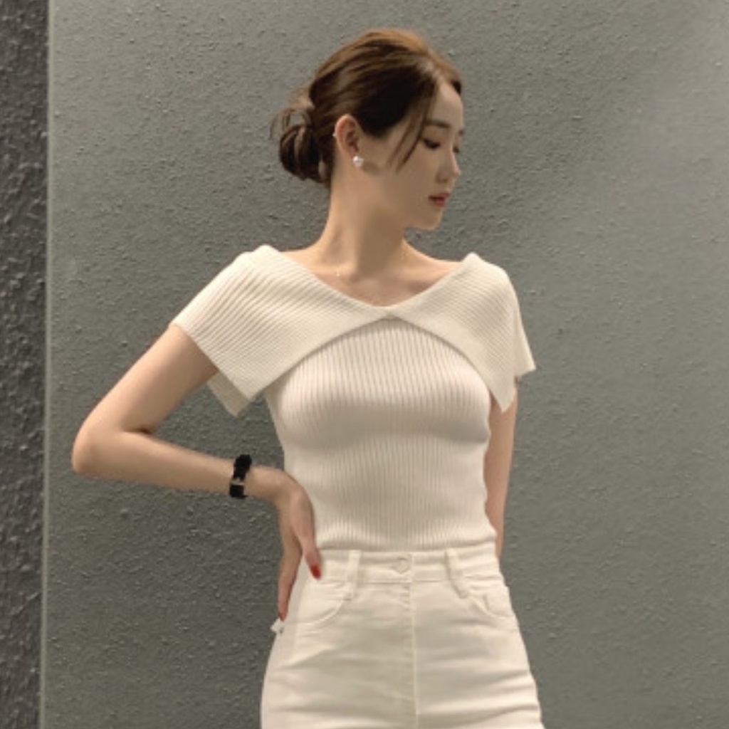 Áo Dệt Kim Mỏng Hở Vai Phong Cách Mới Mùa Hè