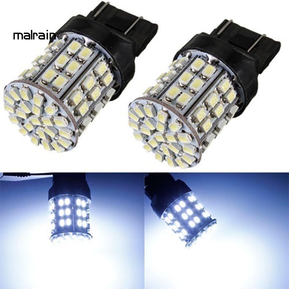 Set 2 Bóng Đèn LED Phanh Xe Ánh Sáng Trắng 6000K 12V T20 7440 7443 64 SMD