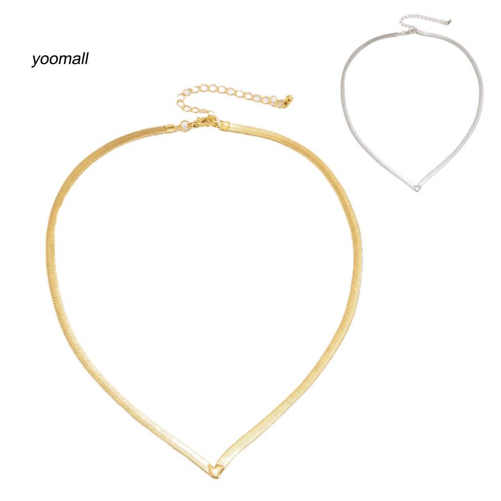 Vòng Cổ Choker Dây Xích Hình Chữ V Phẳng Trọng Lượng Nhẹ Phong Cách Hip Hop Làm Quà Tặng Trang Sức Cho Bạn Gái YO