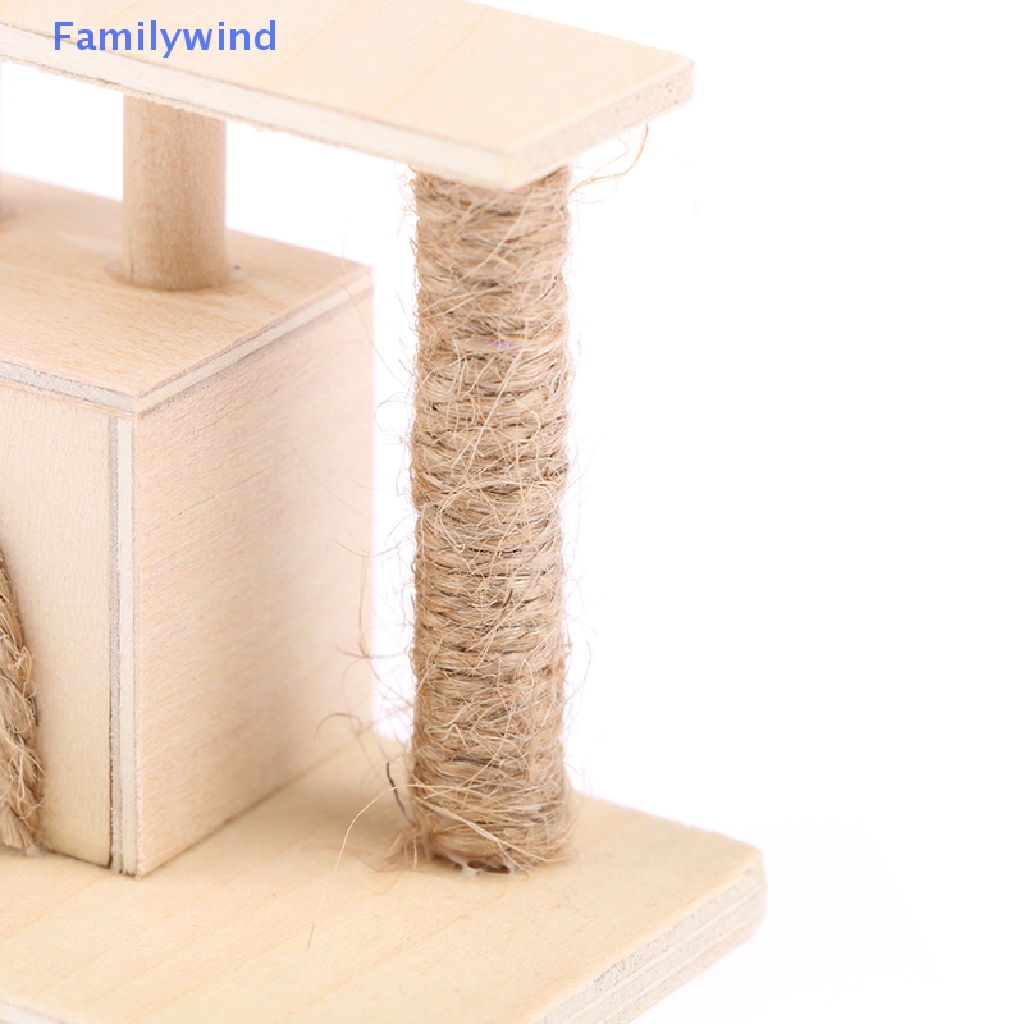 Mô Hình Chú Mèo Leo Trèo Bằng Gỗ Tỉ Lệ 1: 12 Trang Trí Nhà Búp Bê