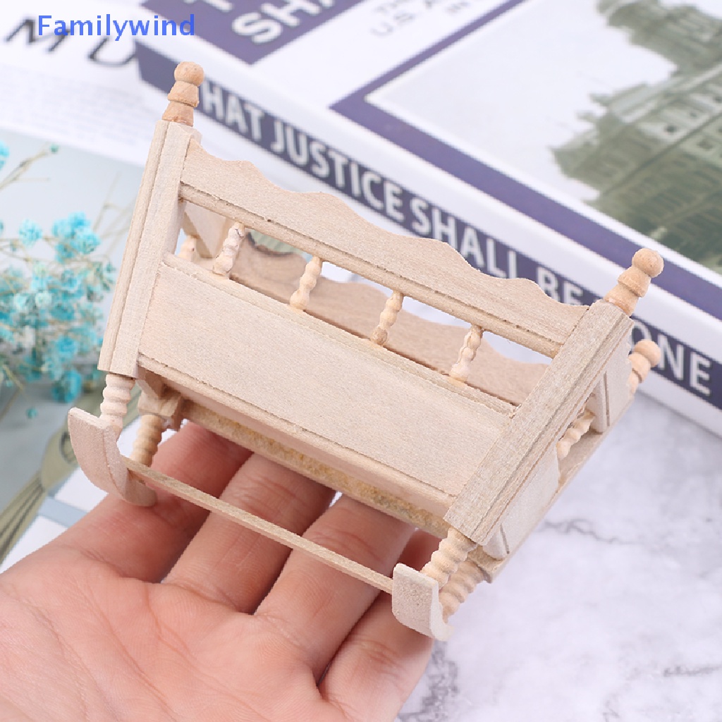 Mô Hình Giường Ngủ Thu Nhỏ Tỉ Lệ 1 / 12 Trang Trí Nhà Búp Bê