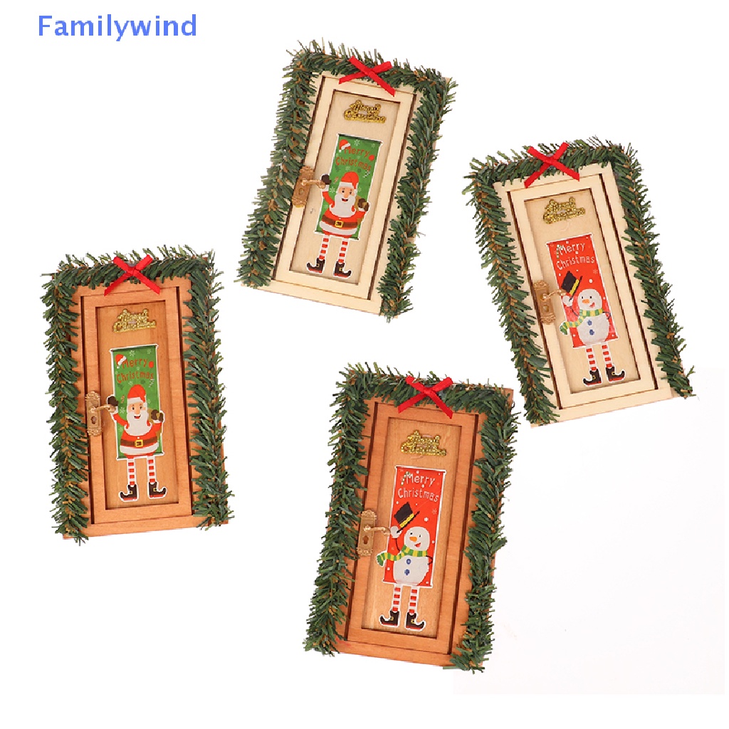 1 Mô Hình Cửa Giáng Sinh Thu Nhỏ 1 / 12 Dùng Để Trang Trí Nhà Búp Bê DIY