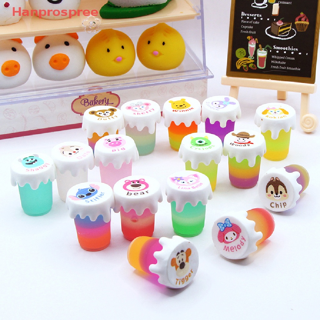 Bộ 2 Cốc Kem Mini Dạ Quang In Hình Hoạt Hình Cho Nhà Búp Bê