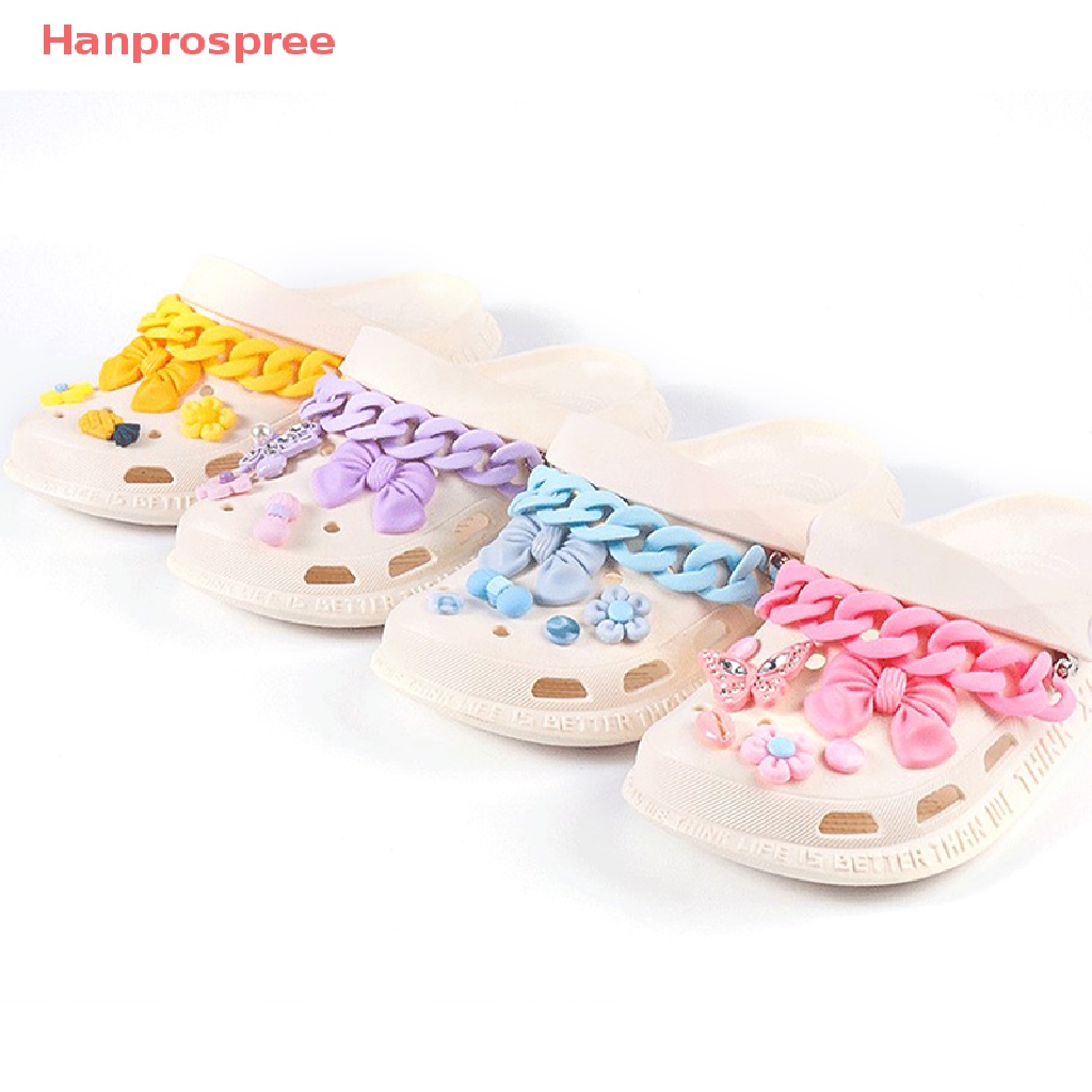 1 Set Phụ Kiện Dây Giày Bằng Nhựa PVC Hình Hoa Dễ Thương DIY