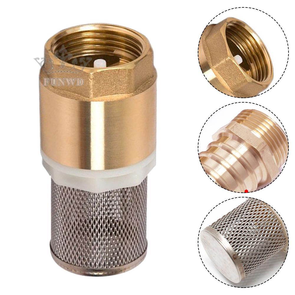 【FUNWD】Brass Valve DN20 26.16mm (3/4Inch) Check Valve Stainless Steel Basket Suction