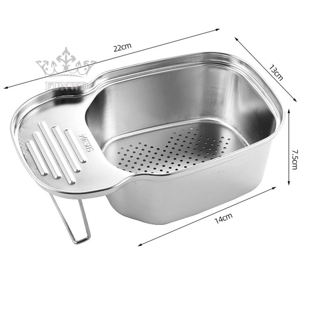 【FUNWD】Kitchen Sink Strainer Basket Stainless Steel Drain Holder Storage Rack Filter Brand New