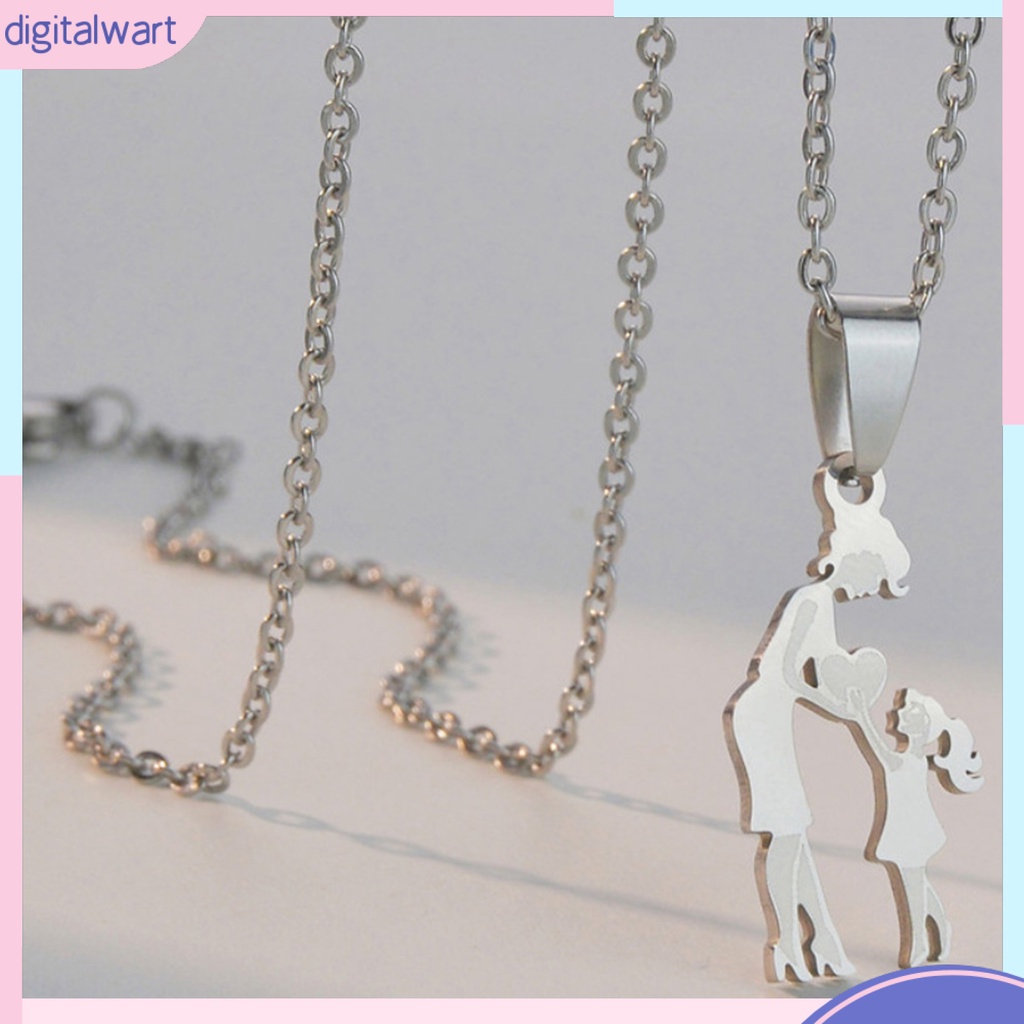 Vòng cổ Mặt Hình Trái Tim Bằng Thép Không Gỉ Màu Vàng Dành Cho Mẹ Và Con Gái