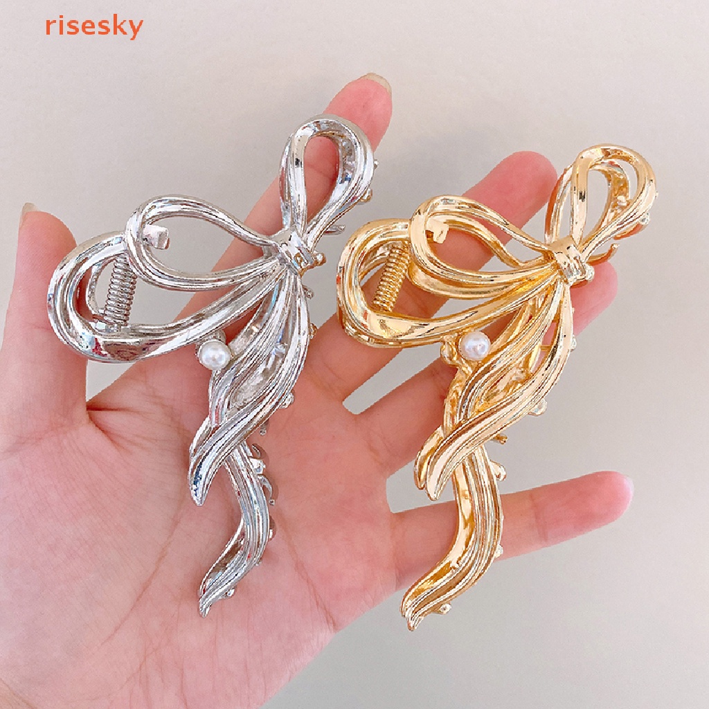 Kẹp Tóc Hình Cá Mập Bằng Kim Loại Đính Ngọc Trai Giả Cho Nữ