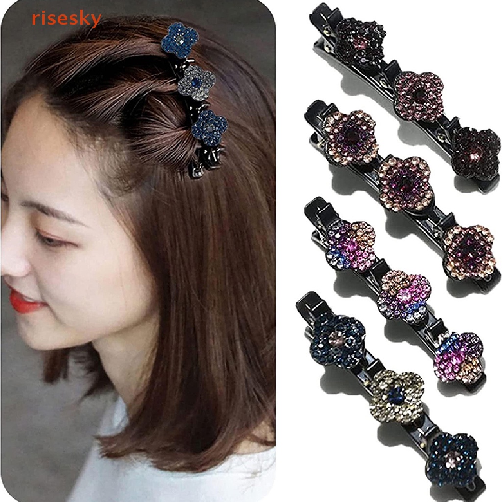 1 Kẹp Tóc Bện Đính Đá Lấp Lánh Thời Trang