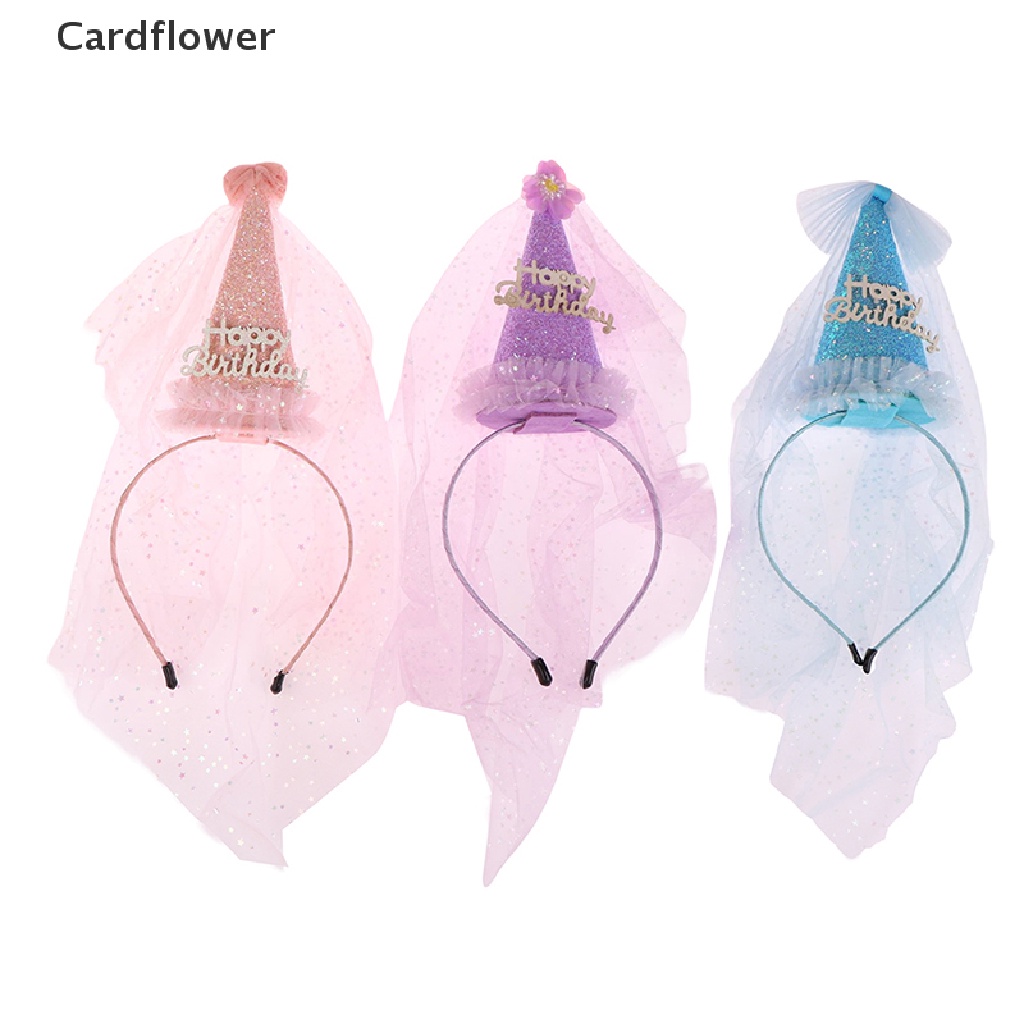 &lt; Cardflower &gt; Mũ Sinh Nhật Đính Kim Tuyến Lấp Lánh Cho Bé Gái Bán Hàng