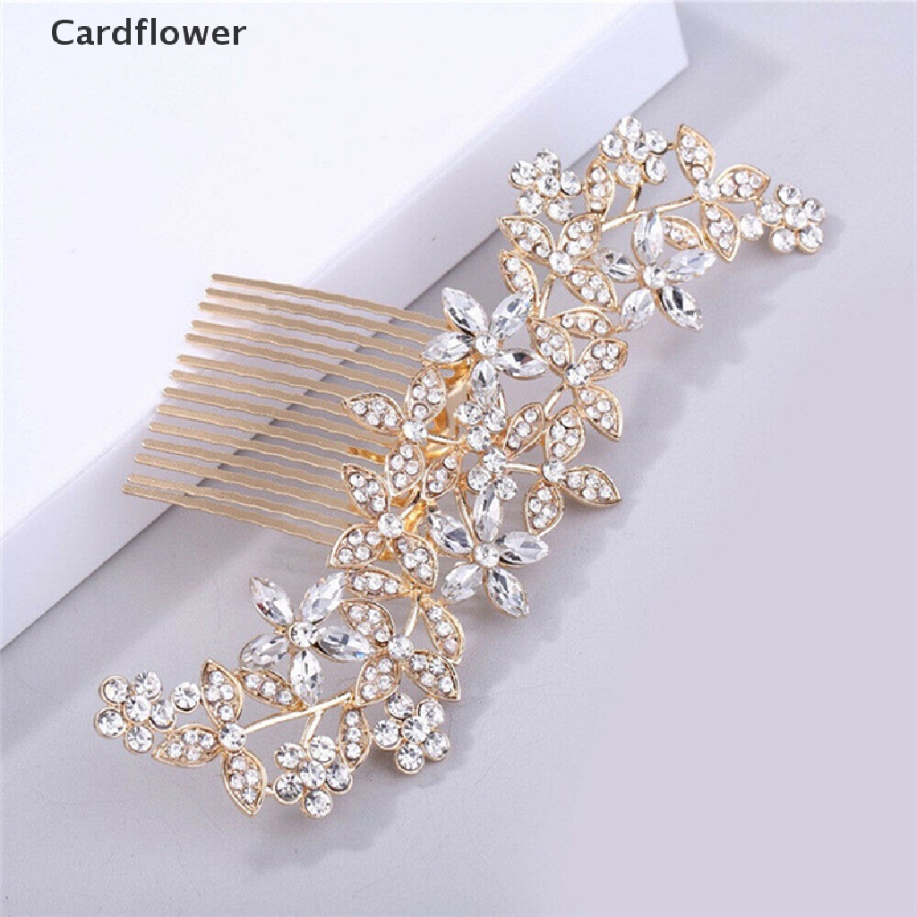 &lt; Cardflower &gt; Lược Cài Tóc Hình Hoa Pha Lê Phụ Kiện Đám Cưới Mới Đang Giảm Giá