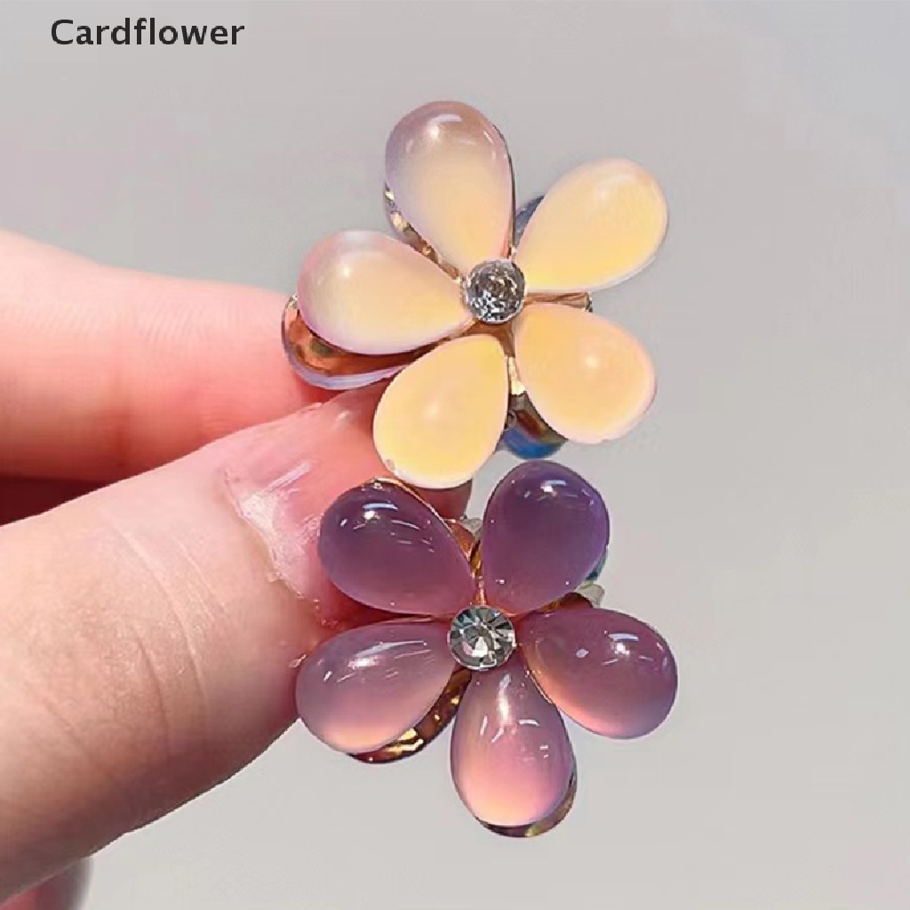 &lt; Cardflower &gt; Bộ 5 Kẹp Tóc Móng Vuốt Đính Đá Pha Lê Hai Mặt Bằng Hợp Kim Ngọt Ngào Phụ Kiện Tạo Kiểu Tóc Cho Bé Gái
