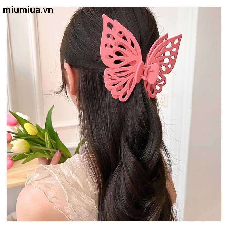 miumiuaKẹp tóc nữ hình bướm mờ Kẹp tóc đa năng hai lớp rỗng ruột