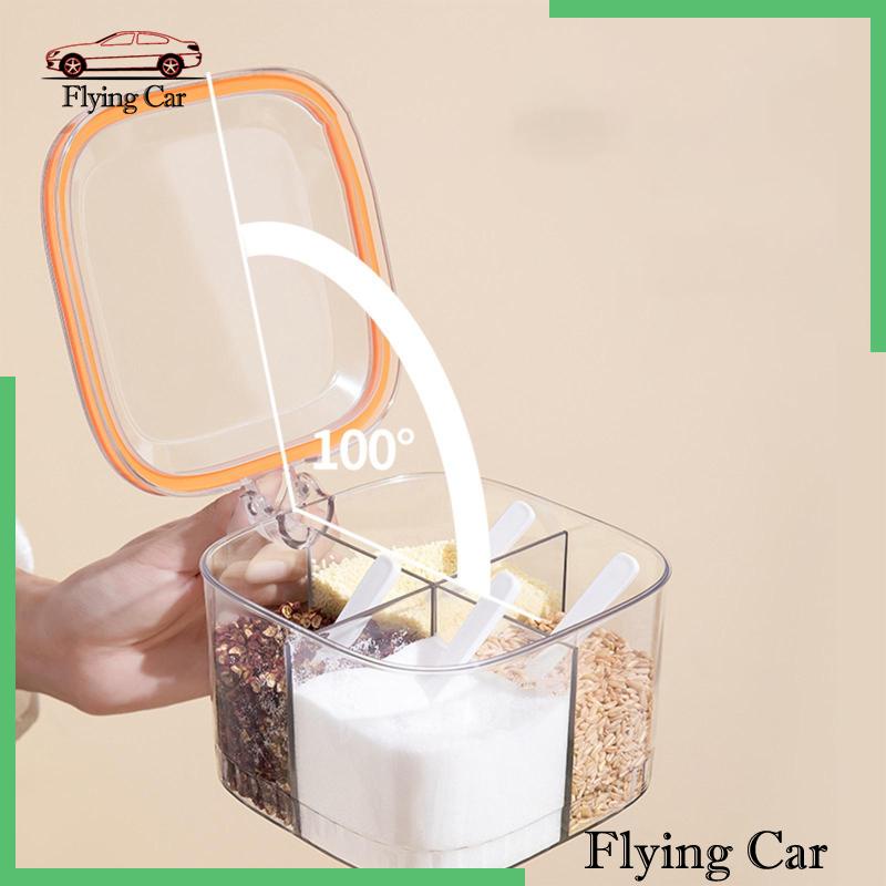 Hộp Đựng Gia Vị 4 Ngăn Có Nắp Đậy Tiện Dụng
