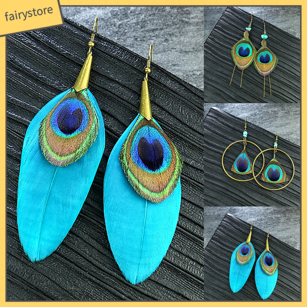 Bông Tai Hình Lông Công Thời Trang Dành Cho Nữ